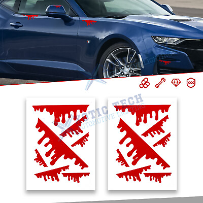 #ad Universal Fit Car Front Rear Decor Decal Bleed Blood Drip Zombie Stickers 2 Pack $8.95