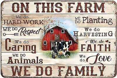 #ad #ad Metal Tin Sign Farmer On This Farm We Do Vintage Home Kitchen Farm Bar Cafe12X8quot; $17.75
