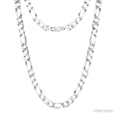#ad Figaro Sterling Silver Italian Solid Chain Necklace or Bracelet 925 Italy $246.88