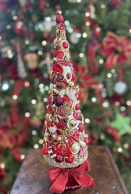 #ad jeweled tree Handmade Using Vintage And Modern Pieces $50.00