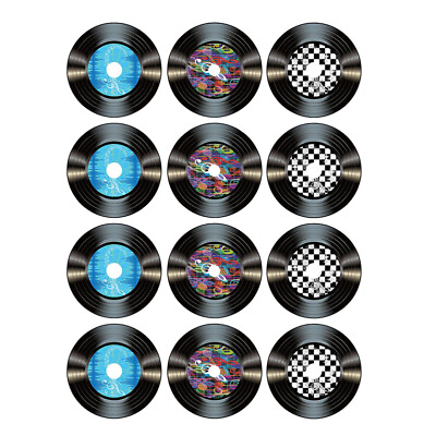 #ad 12PCS Vinyl Record Wall Decorations for Home Bar and Parties QE $8.55