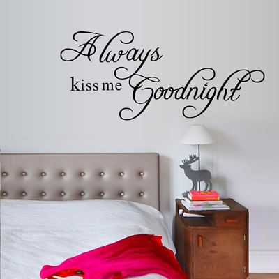 #ad Always Kiss Me Good Night Wall Sticker Vinyl Saying Words Quote Decals Warm Ins $9.51