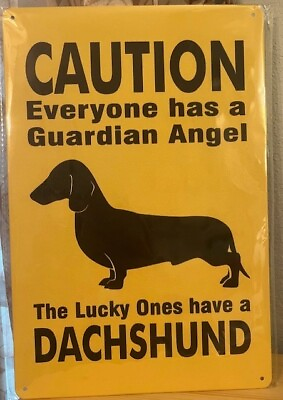 #ad #ad Dachshund 12quot; x 8quot; Tin Sign Guardian Angel Vintage Decor NEW $12.50