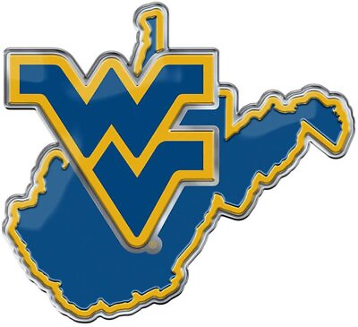 #ad West Virginia University Mountaineers Team State Design Auto Emblem Aluminum... $15.79