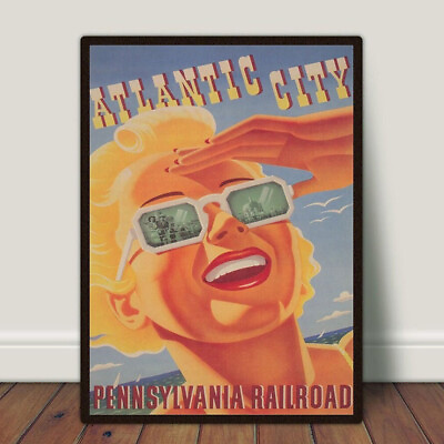 #ad Atlantic City New Jersey Wall Art poster Choose your Size AU $14.90