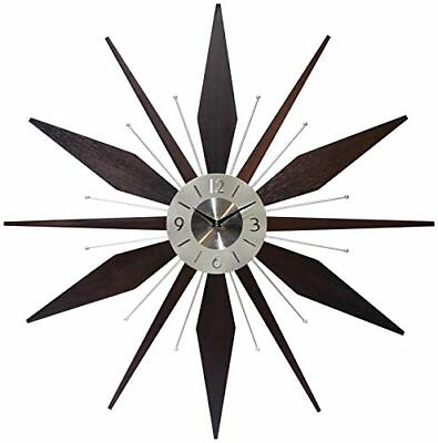 Mid Century Mantle Clock Starburst Wall Clock Large Modern Design For Room $156.76