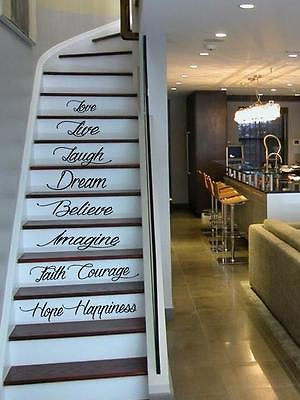#ad LIVE HOPE LAUGH Stairs Wall Quote Decal Sticker Decal Vinyl Art Home Decor Words $15.00