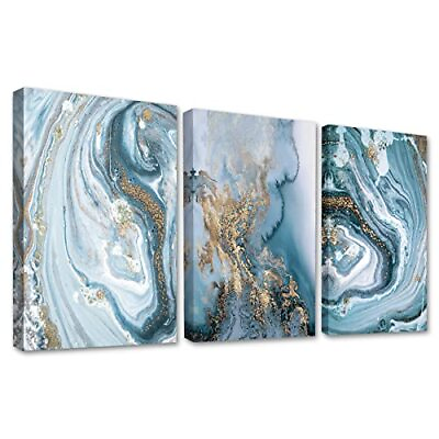 Abstract Wall Art Modern Canvas Print Art Paintings Blue Abstract Watercolor ... $80.25