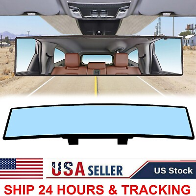 #ad Car Universal Rear View Wide Angle Convex Clear Rearview Mirror Click On 300MM $7.64
