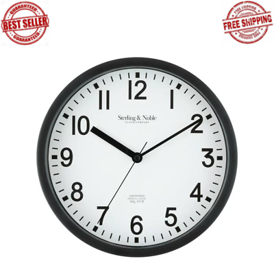 #ad NEW 8.78quot; Basic Indoor Analog Round Modern Wall Clock Black FAST SHIPPING $6.99