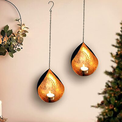 #ad Metal Wall Hanging Tealight Candle Holder for Home Decoration Pack of 2 $43.99