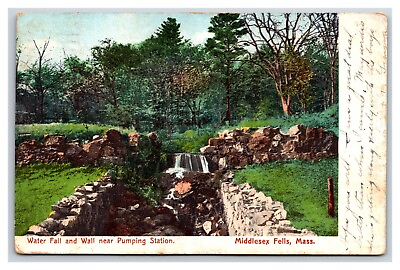 #ad #ad Waterfall and Wall Near Pumping Station Middlesex Felsl 1908 UDB MA Postcard U1 $4.46