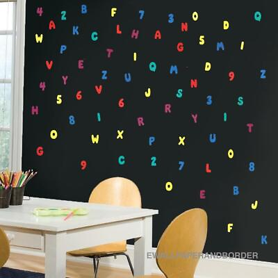 #ad Letter amp; Number 72 Wall Decals Kids Wall Lettering Numbers Room Decor Sticker $12.95