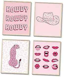 #ad Pink Leopard Wall Art Decorations for Living 11x14 Unframed 09 Preppy Decor $22.77