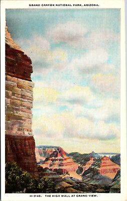 #ad Vtg 1920s High Wall at Grand View Grand Canyon Arizona AZ Fred Harvey Postcard $4.99