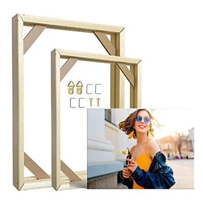 #ad DIY Canvas Frame Stretcher Bars Solid Wood Canvas Kits with Accessories for Oil $33.63
