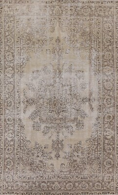 #ad #ad Vintage Clearance Distressed Tebriz Area Rug 7x10 Muted Hand knotted $901.00