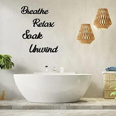 #ad #ad Jetec 4 Pieces Farmhouse Bathroom Wall Decors Relax Soak Unwind Breathe Wooden $18.89