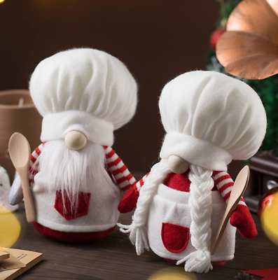 #ad #ad Kitchen Chef Gnome Plush 2PCS Christmas Kitchen Decorations Stuffed Gnomes Han $23.98