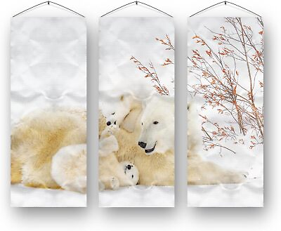 #ad Polar Bear Hanging Canvas Wall Art Decor for Bedroom Livingroom Set 3 $53.99
