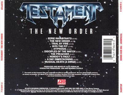 #ad TESTAMENT THE NEW ORDER NEW CD $13.91