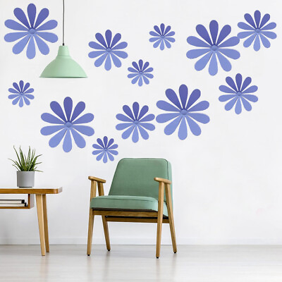 #ad 12Pcs Removable Flowers Wall Sticker For Kids Room Art Wall Decals Home Decor $6.31