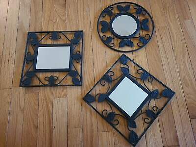 #ad 3 Piece Decorative Mirror Set Wall Display Home Interior and Gifts $39.95