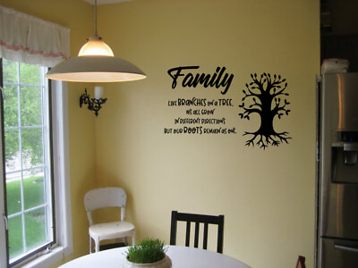#ad FAMILY LIKE BRANCHES ON A TREE VINYL WALL DECAL VINYL WORDS STICKER LETTERING $12.29