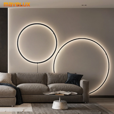 #ad #ad Modern Decor LED Wall Lamp Room Sofa Round Ring Plug Wall Sconce Light Fixtures $215.88