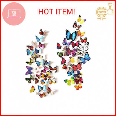 #ad 80 PCS Butterfly Wall Decals 3D Butterfly Wall Decor Stickers for Home Wall Dec $9.43