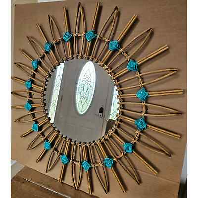 #ad #ad New in Box Jungalow Rattan Boho Wall Decor Mirror 30 Inches $35.00