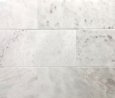 Glacier White 6x12 Polished Beveled Marble Tile Floor Wall Backsplash Kitchen $9.99