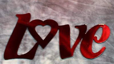 #ad Decorative Love Word Sign Metal Wall Art Metallic Red 11 1 4quot; x 5 3 4quot; $18.98
