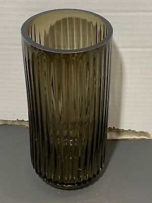 #ad 7.5quot; Flower Vase for Decor Ribbed Glass Vase Modern for Centerpieces Desktop ... $17.99