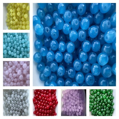 #ad Multicolor Glass Straight Hole Loose Bead Jewelry Making DIY Handicraft Supplies $4.51