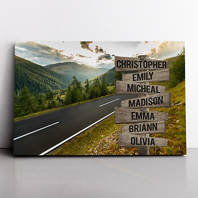 #ad Personalized Name Sign Road In Mountain Area Picture Nature Landscape Wall Art $119.99