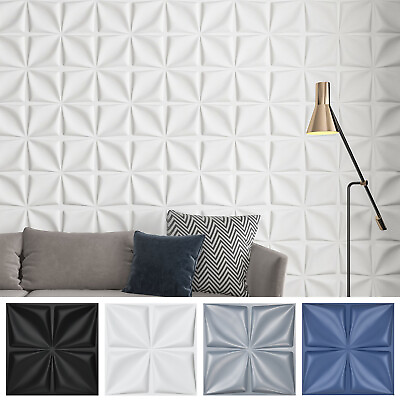 #ad Art3d 12 Pack 19.7quot;x19.7quot; PVC 3D Wall Panels Textured 3D Wall Covering 32 Sq ft $69.99