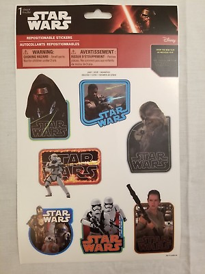 #ad Disney Star Wars The Force Awakens Wall Decals Stickers 7pc Decor $5.35
