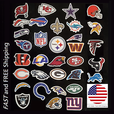 #ad NFL Logo 48 Pc. Sticker Set. All Teams. FAST FREE Shipping. Walls Mirrors Mugs $9.88