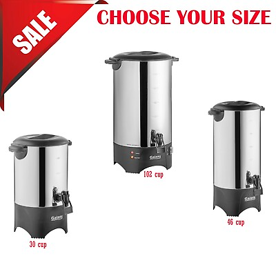 CHOOSE Cups Capacity Electric Single Wall Coffee Urn Stainless Steel 120V 1000W $49.08