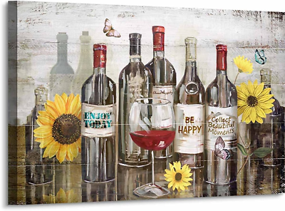 #ad Kitchen Wall Art Wine Pictures Wall Decor Large Canvas Wall Art for Living Room $53.85