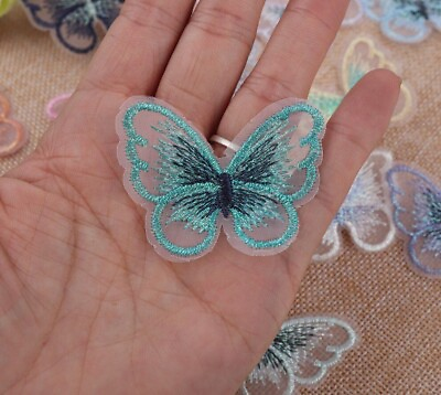 #ad Lace Butterfly Patches Polyester Cloth Embroidery Sew On DIY Decorations 5 10Pcs $9.78