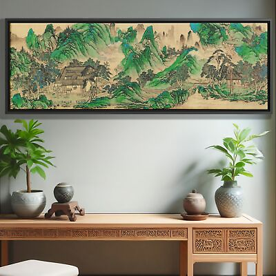#ad Chinese Artwork Mountain Wall Art Painting Canvas Print Peaks Large Framed 中国山水画 $97.88