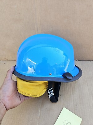 #ad #ad Cairns Firefighter MSA Modern HP3 Commando Defender Safety Helmet Blue Used $94.00