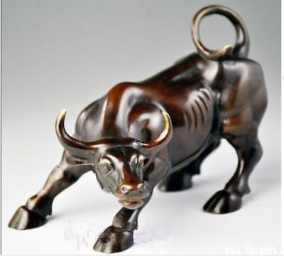 Big Wall Street Bronze Fierce Bull OX Statue $29.50
