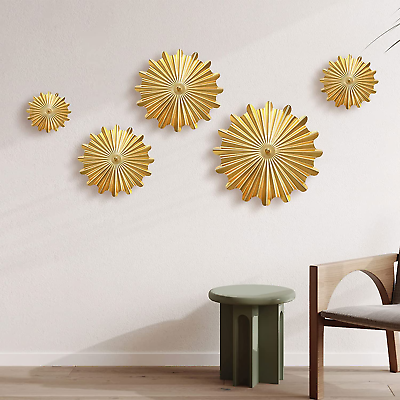 #ad TEIPAI Gold Wall Decor for Living Room 5PCS Starburst Modern Bedroom Decor abov $69.99