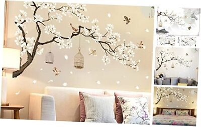 #ad BWCXXZH Large White Flower Wall Stickers 50quot;x74quot; Removable DIY Romantic $19.60