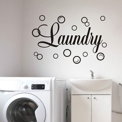 Laundry Room Vinyl Wall Decals Quotes Art Stickers Removable DIY Home Decor $9.90