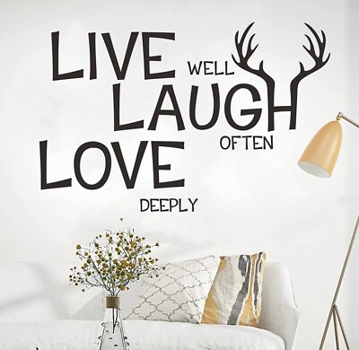 #ad Wall Decal: Live Well Laugh Often Love Deeply $11.96
