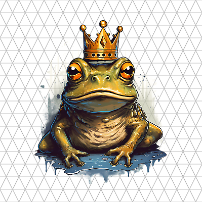 #ad Prince Frog PNG Clip Art Sublimation Design Digital Download Clipart $0.99